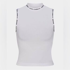 SKIMS Dolce & Gabbana White Mock High-Neck Tank Top